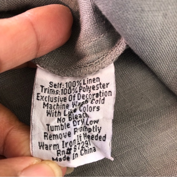 SOLD Johnny Was JW Los Angeles Floral Embroidered 100% Linen Shift Tunic Dress - Picture 8 of 10